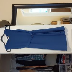 Gilly cotton linen navy blue dress.